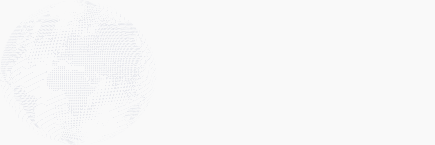 Diseño de globo terráqueo abstracto blanco hecho de puntos y líneas en el lado izquierdo de la imagen, con el resto del fondo completamente blanco. El globo presenta continentes con una estética digital y tecnológica, perfecta para ilustrar los procesos globales de asesoramiento migratorio.